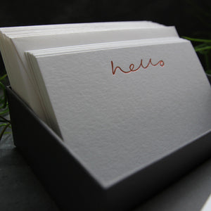 Hello - Hand Foiled Notecards